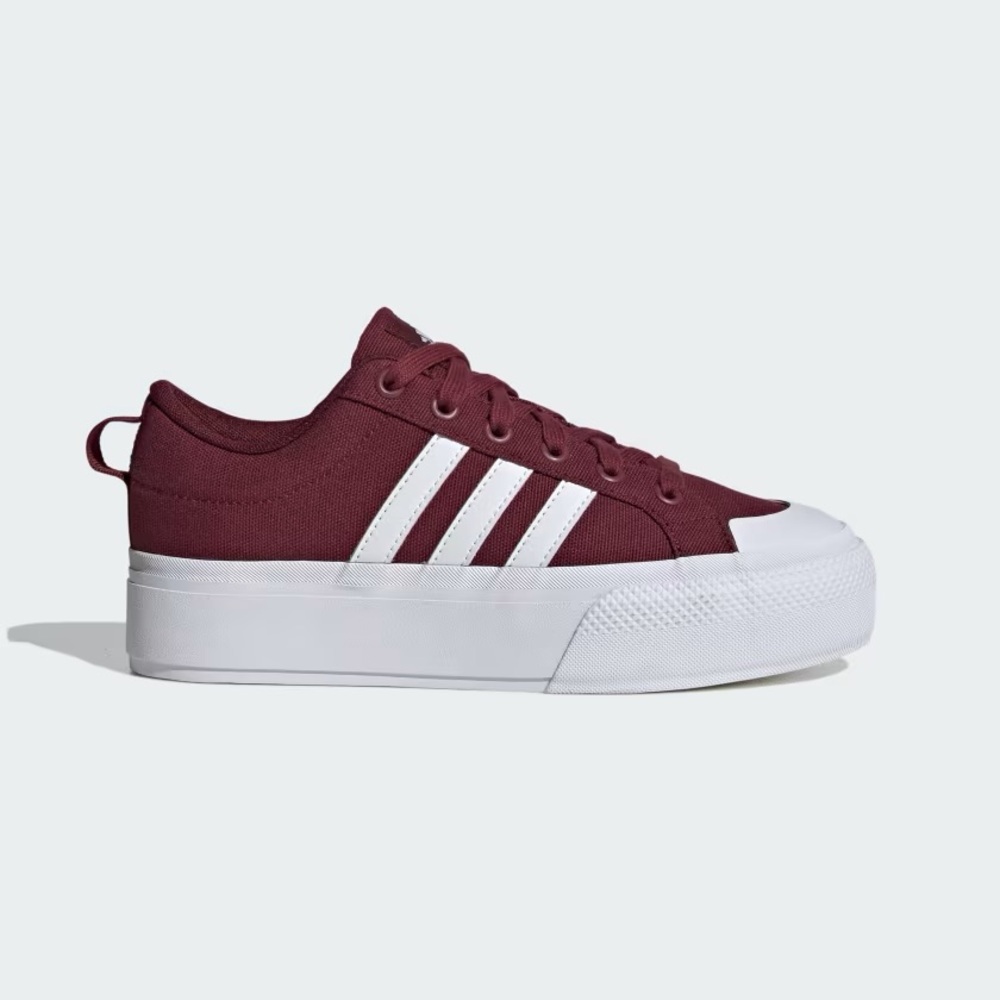 Adidas Women BRAVADA 2.0 Platform Shoes Shadow Red/Cloud White ID5570 SZ 10 NEW